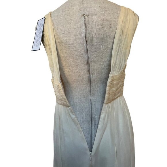 J. Crew NWT Ava Dress Champagne Silk Chiffon Sleeveless Mini Gown - Picture 6 of 14